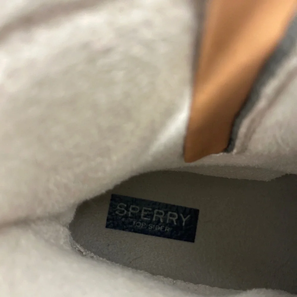 Sperry Duck Boots Women's 8 Ivory Cream and Gray Saltwater Wool